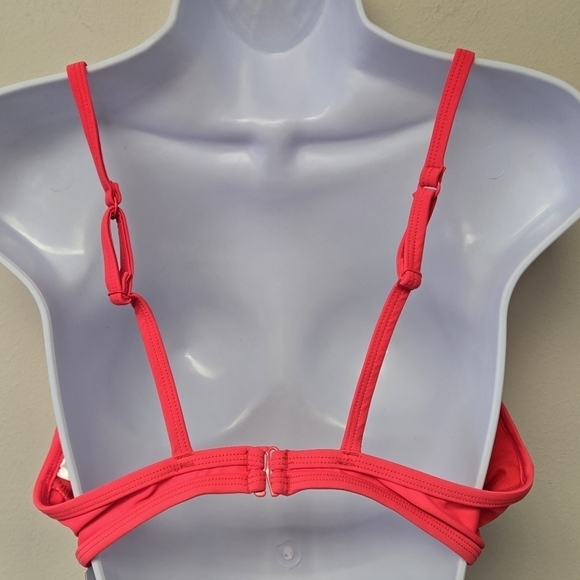 Adidas Cross Back bikini top Neon Red and White 12 - Picture 6 of 12
